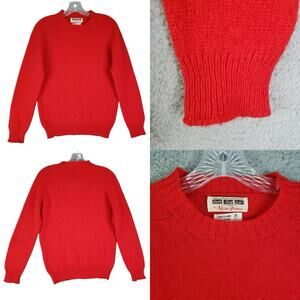 Vintage Alan Paine Shetland Wool Sweater Men’s Size 36 Red Long Sleeve Knit